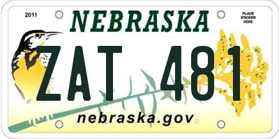 NE license plate ZAT481
