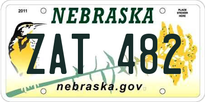NE license plate ZAT482