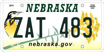 NE license plate ZAT483