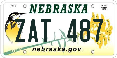 NE license plate ZAT487