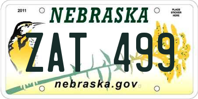 NE license plate ZAT499