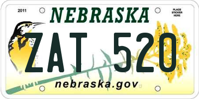 NE license plate ZAT520