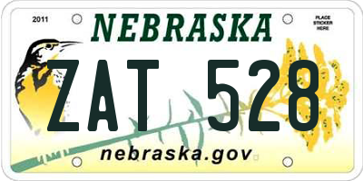 NE license plate ZAT528