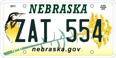 NE license plate ZAT554