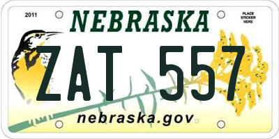 NE license plate ZAT557