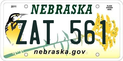 NE license plate ZAT561