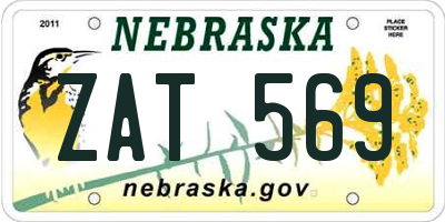 NE license plate ZAT569