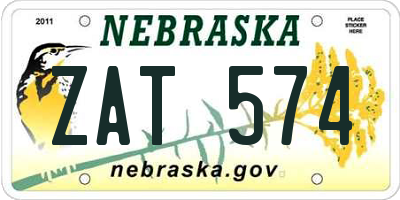 NE license plate ZAT574