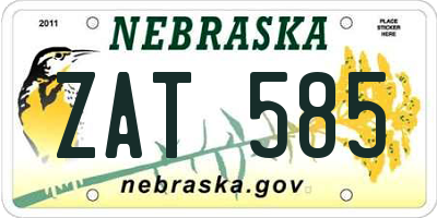 NE license plate ZAT585