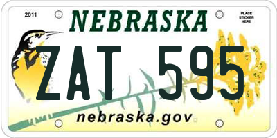 NE license plate ZAT595