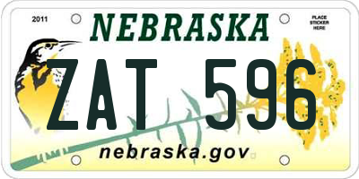 NE license plate ZAT596