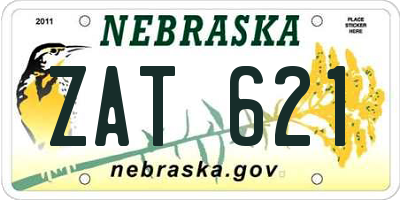 NE license plate ZAT621