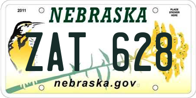 NE license plate ZAT628