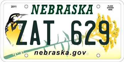 NE license plate ZAT629