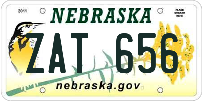 NE license plate ZAT656