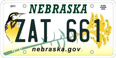 NE license plate ZAT661