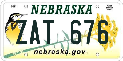 NE license plate ZAT676