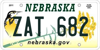 NE license plate ZAT682