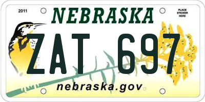 NE license plate ZAT697