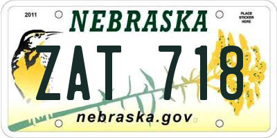 NE license plate ZAT718