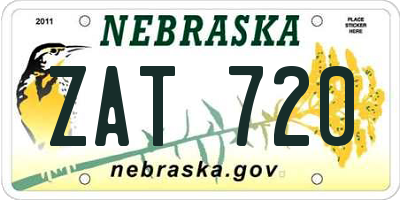 NE license plate ZAT720