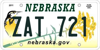NE license plate ZAT721
