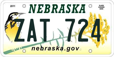 NE license plate ZAT724