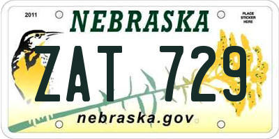 NE license plate ZAT729