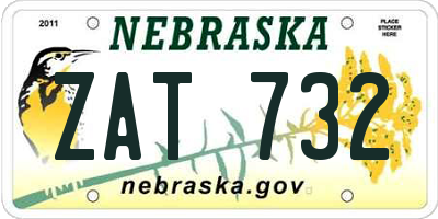 NE license plate ZAT732