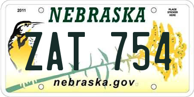 NE license plate ZAT754