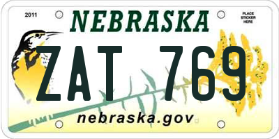 NE license plate ZAT769