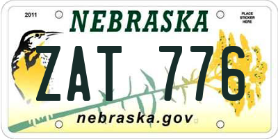 NE license plate ZAT776
