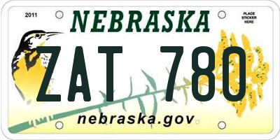 NE license plate ZAT780