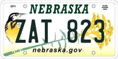 NE license plate ZAT823