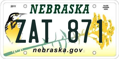 NE license plate ZAT871