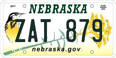NE license plate ZAT879