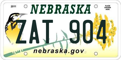 NE license plate ZAT904
