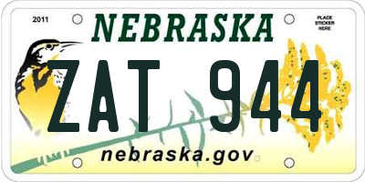 NE license plate ZAT944