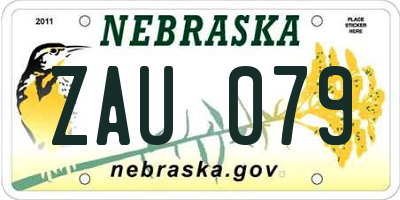 NE license plate ZAU079