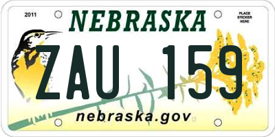 NE license plate ZAU159