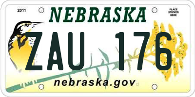 NE license plate ZAU176