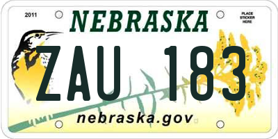 NE license plate ZAU183