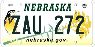 NE license plate ZAU272