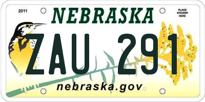 NE license plate ZAU291