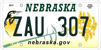 NE license plate ZAU307