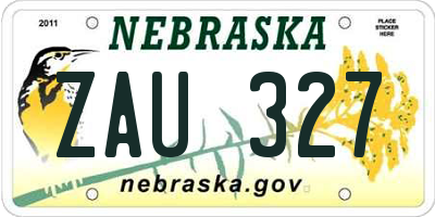 NE license plate ZAU327
