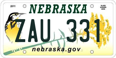 NE license plate ZAU331