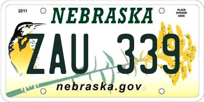 NE license plate ZAU339