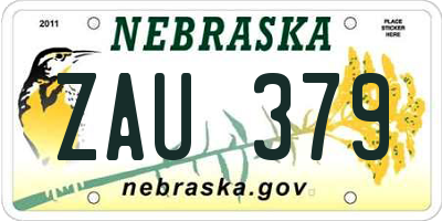NE license plate ZAU379