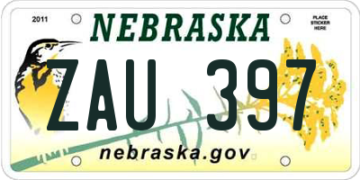 NE license plate ZAU397